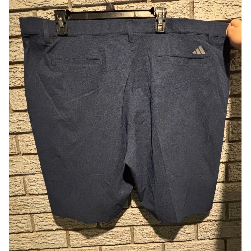 Adidas Mens Golf Shorts Navy Blue Performance Textured Flat Front Size 44